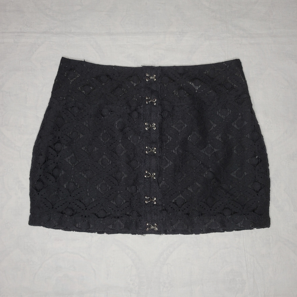 JENNY B black lace mini skirt
